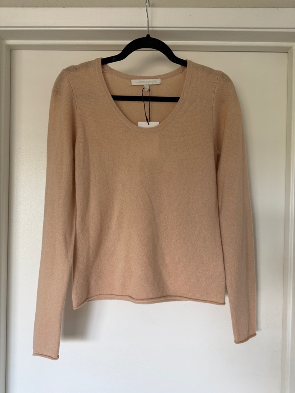 NakedCashmere Neutral Scoop Neck Cashmere Sweater - Light Beige/Nude/Pink (S)